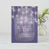 Rustieke Winter Wonderland Christmas Open House Kaart (Staand voorkant)