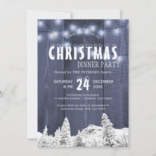 Rustieke winter wonderland kerstfeest kaart (Voorkant)