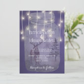 Rustieke Winter Wonderland Lights Chalkboard Weddi Kaart (Staand voorkant)