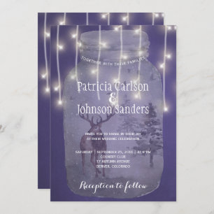 Rustieke Winter Wonderland Lights Chalkboard Weddi Kaart