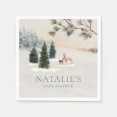 Rustieke Winter Woodland Baby shower papieren serv Servet (Voorkant)