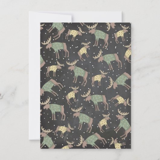 Rustieke Winter Woodland Moose en Baby shower Kaart (Achterkant)