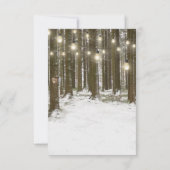 Rustieke Winter Woodland Tree Lights Wedding RSVP Kaartje (Achterkant)