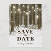 Rustieke Winter Woodland Tree Save the Date Aankondigingskaart (Voorkant)