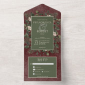 Rustieke winterbessen & den Bourgogne Twee diners All In One Uitnodiging (Binnen)