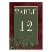 Rustieke winterbessen & dennen Bourgondische bruil Kaart (Achterkant)