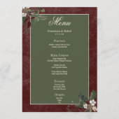 Rustieke winterbessen & dennen Bourgondische bruil Menu (Voorkant)