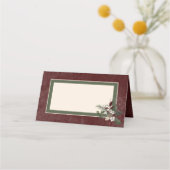 Rustieke winterbessen & dennen Bourgondische bruil Plaatskaartje (Voorkant)