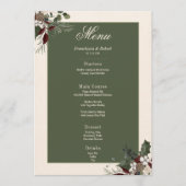 Rustieke winterbessen & dennenappel bruiloft menu (Voorkant)