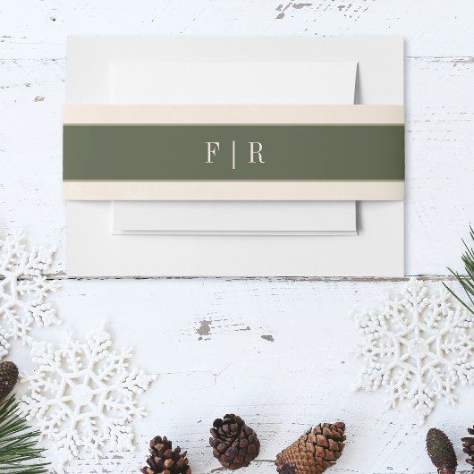 Rustieke winterbessen & dennenappel bruiloft uitnodigingen wikkel