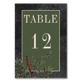 Rustieke winterbessen & dennenzwart bruiloft kaart (Voorkant)