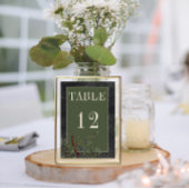 Rustieke winterbessen & dennenzwart bruiloft kaart