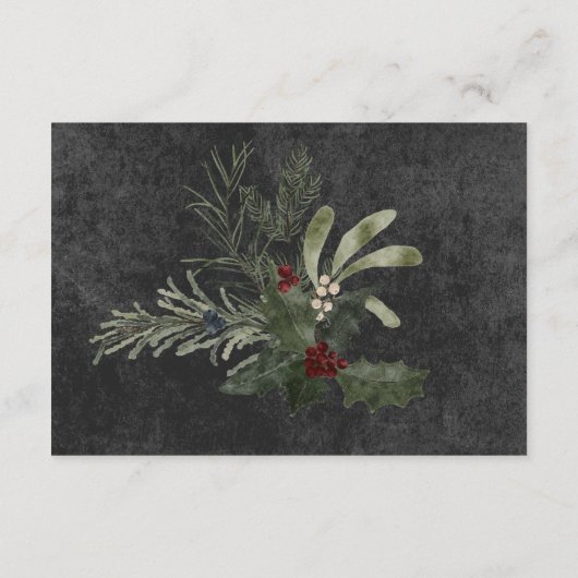 Rustieke winterbessen & dennenzwart Details Informatiekaartje (Achterkant)