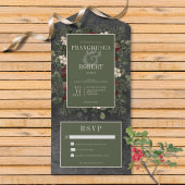 Rustieke winterbessen & dennenzwart Geen diner All In One Uitnodiging