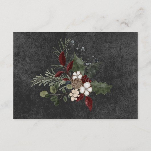 Rustieke winterbessen & dennenzwarte receptie informatiekaartje (Achterkant)