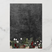 Rustieke winterbessen Zwarte kerstgroeten Folie Feestdagenkaart (Achterkant)