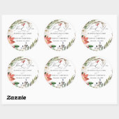Rustieke winterbloemen | Bruiloft dank u Ronde Sticker (Vel)