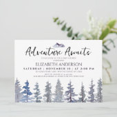 Rustieke winterbomen avontuur Baby shower Kaart (Staand voorkant)