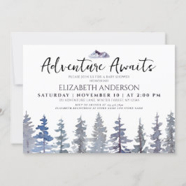 Rustieke winterbomen avontuur Baby shower Kaart