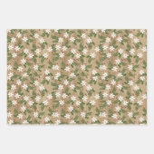 Rustieke winterbomen, botanicals, bloemen, sneeuwp inpakpapier vel (Voorkant 3)