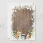 Rustieke winterdieren Woodland Boy Baby shower Kaart (Achterkant)