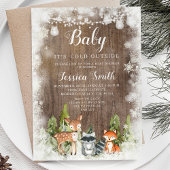 Rustieke winterdieren Woodland Boy Baby shower Kaart