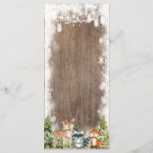 Rustieke Winterdieren Woodland Verjaardagsmenu Menu (Achterkant)