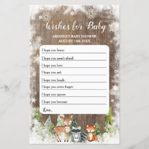 Rustieke Winterdieren Woodland Wensen voor Baby