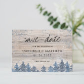 Rustieke Winterhout Watercolor Bos Sla de Datum Op Save The Date (Staand voorkant)