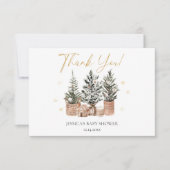 Rustieke winterkerstbomen bedankkaart (Voorkant)