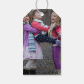 Rustieke Winterland Joy Holiday Familiefoto Cadeaulabel (Achterkant)