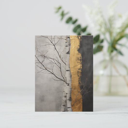 Rustieke winterlandschap boom briefkaart (Staand voorkant)