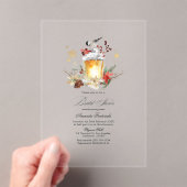 Rustieke Winterlantaarn Transparant Vrijgezellenfe Acryl Uitnodigingen (Insitu (Draagbaar))