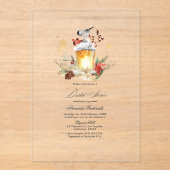 Rustieke Winterlantaarn Transparant Vrijgezellenfe Acryl Uitnodigingen (Voorkant)