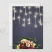 Rustieke winterlichten marine bordeaux vrijgezelle kaart (Achterkant)