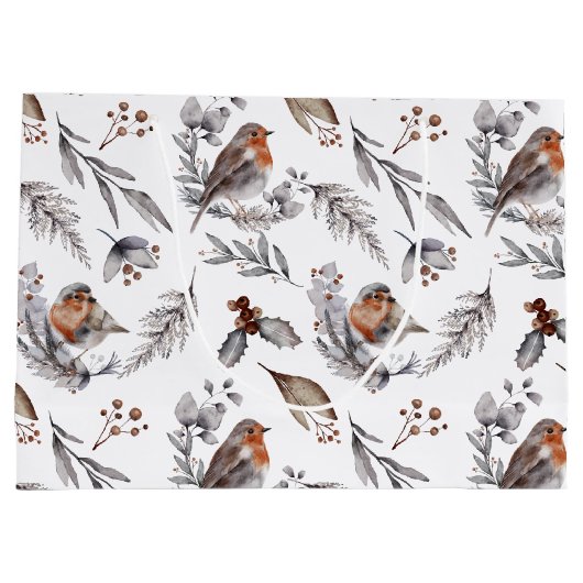  rustieke wintermus kerst groot cadeauzakje (Achterkant)