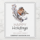 rustieke wintermus kerst wijn etiket (Enkel label)