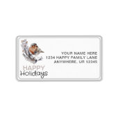  rustieke wintermus kerstterugkeer etiket (Voorkant)