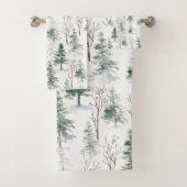 Rustieke winterpijnbomen bad handdoek (Insitu)