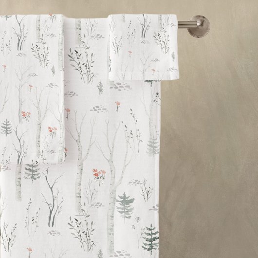 Rustieke winterpijnboom bad handdoek