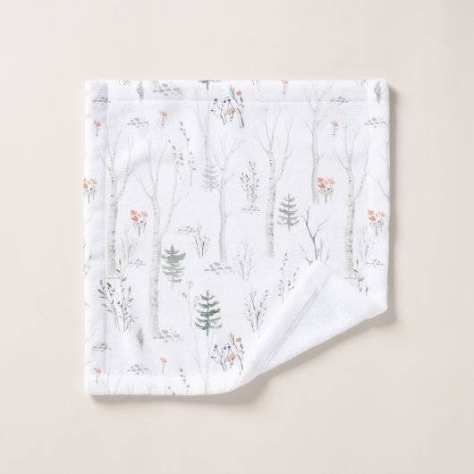 Rustieke winterpijnboom bad handdoek (Wasdoekje)