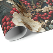  Rustieke winterrode bessen bloemenkerst Cadeaupapier (Rol Hoek)