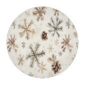 Rustieke wintersneeuwvlokken en pinecones snijplank (Voorkant)