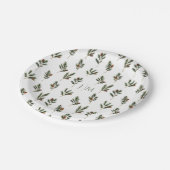 Rustieke winterspar takken met pinecones bruiloft papieren bordje (Gekanteld)