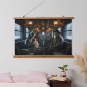 Rustieke wintertreinreis - nostalgie hangend wandkleed (Slaapkamer)
