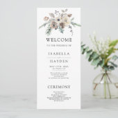 Rustieke wintertuin Eenvoudige dennen bloemenbruil Programmakaart (Staand voorkant)