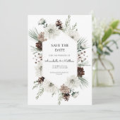 Rustieke wintervakantie Save the Date Kaart (Staand voorkant)