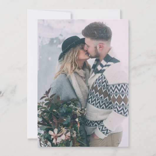 Rustieke wintervakantie Save the Date Kaart (Achterkant)