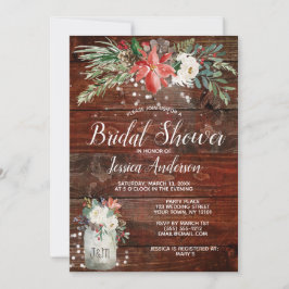 Rustieke wintervakantielichten Floral Vrijgezellen Kaart