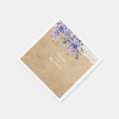 Rustieke Wisteria Floral Lace bruiloft dank u Servet (Hoek)
